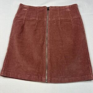 Wild Fable Corduroy Mini Skirt A-Line Full Zip Front Casual Cute Size 2